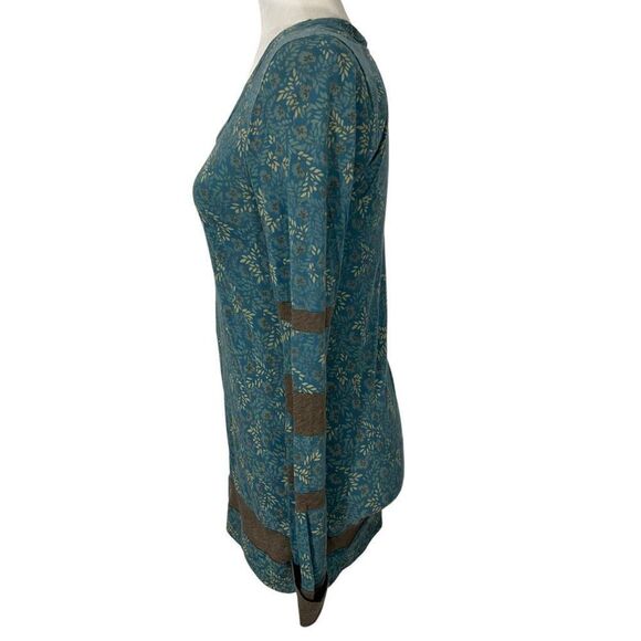 Marc Jacobs Small NWT Floral Teal Blue Cotton Long Sleeve Top - Picture 6 of 12